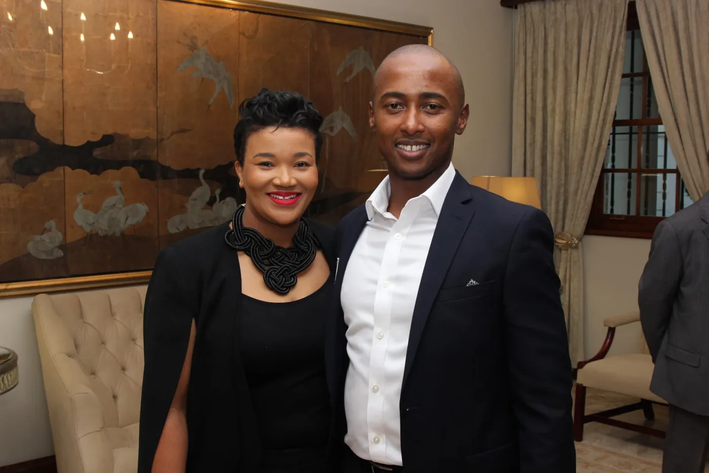 Baxolile Mabinya with a guest at the launch