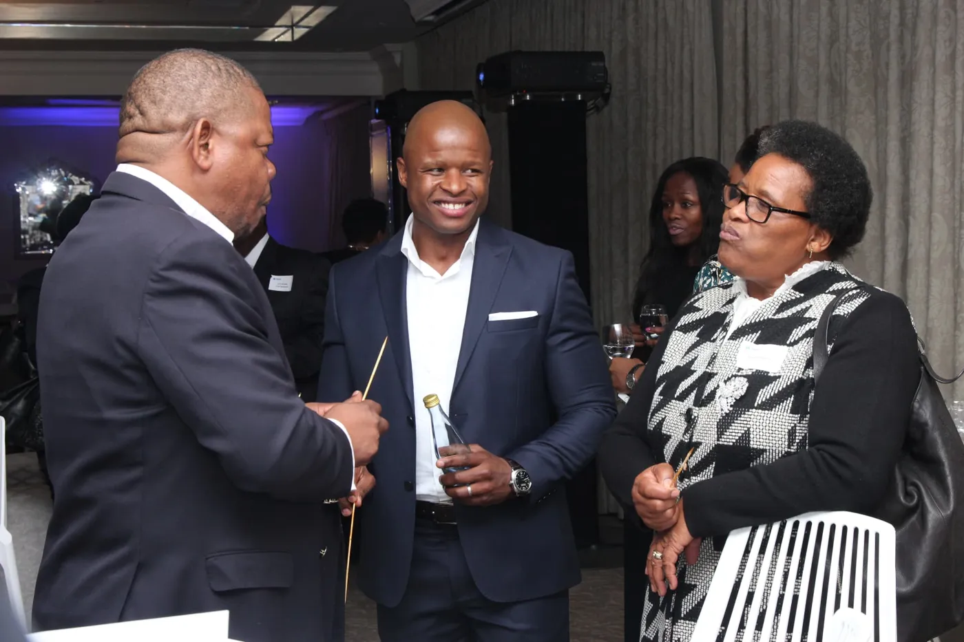 Lubabalo Dyantyi with guests at the launch