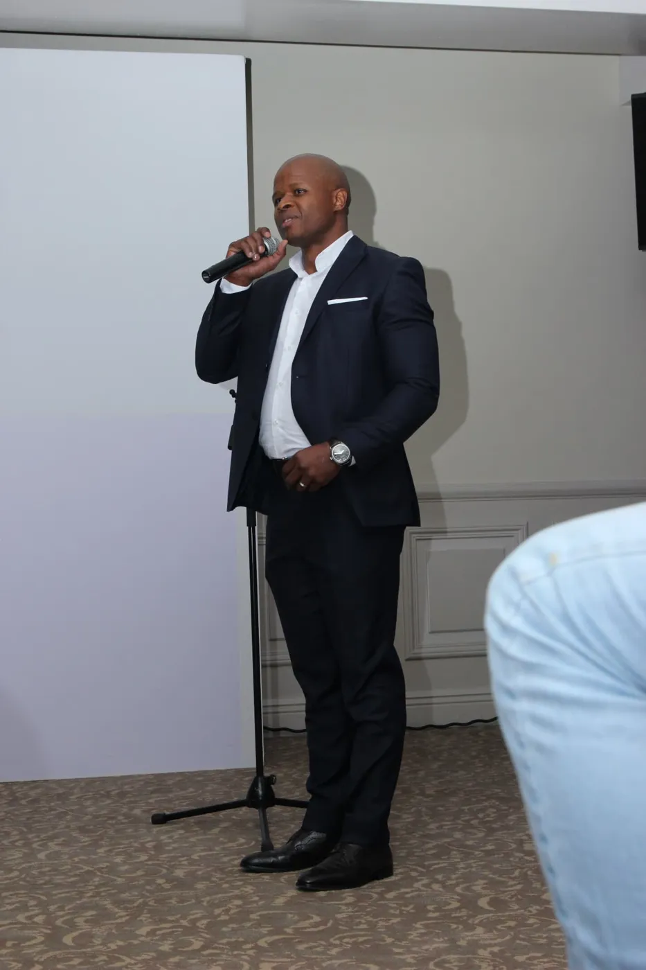 Lubabalo Dyantyi addresses guests at the launch