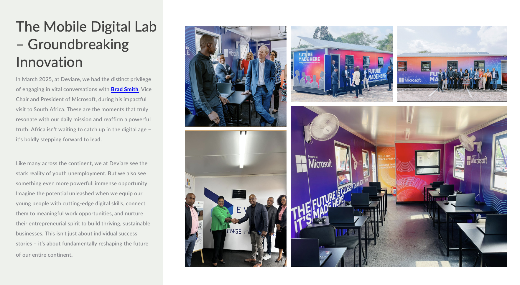 The Mobile Digital Lab in action with Microsoft leadership and learners